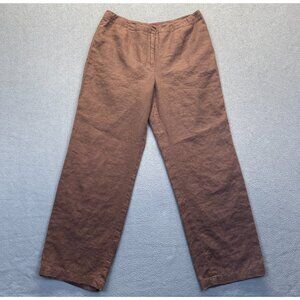 Merona Wide Leg Dress Pants,Lined Women's Size 14 Brown Pants,100% Linen